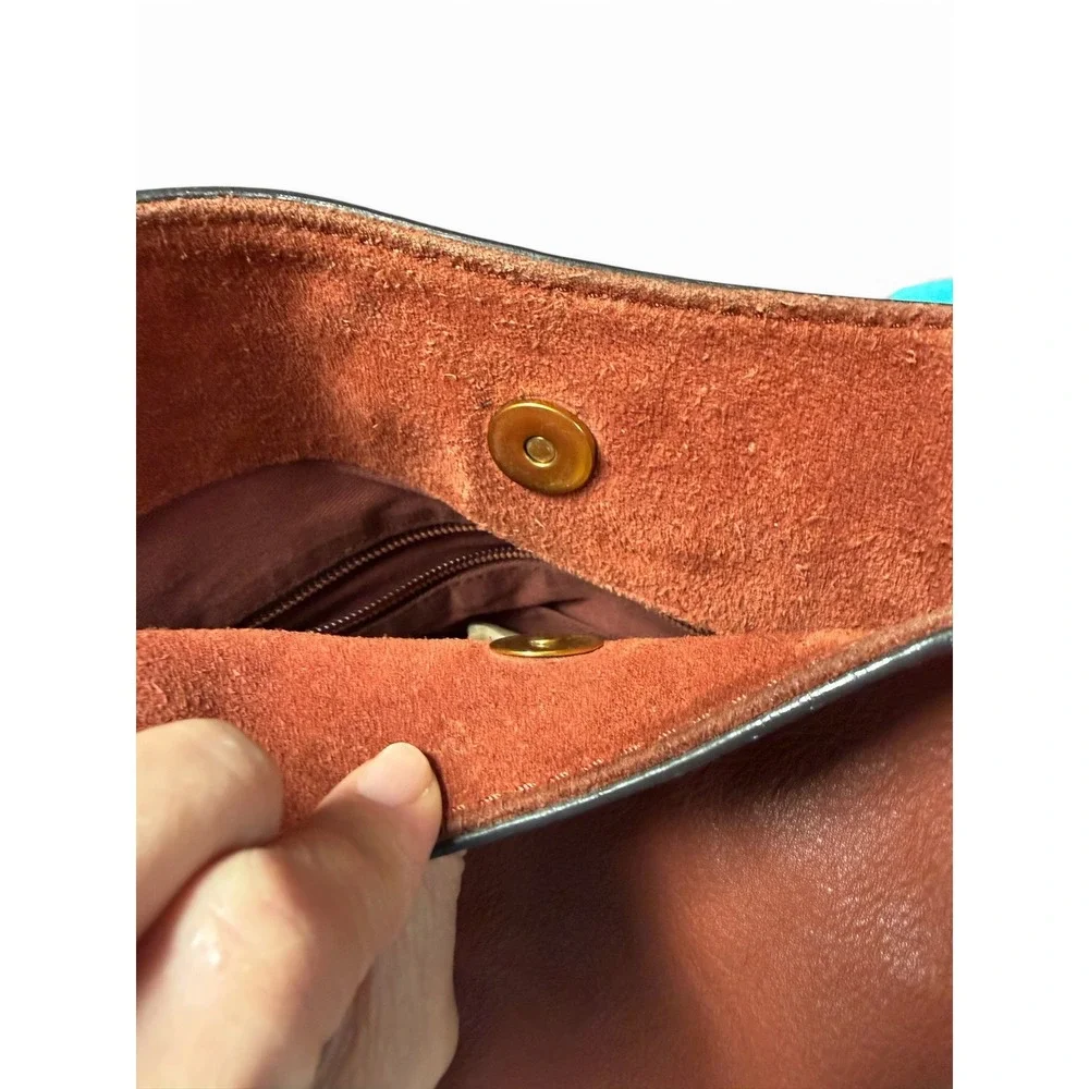 Frye Lena Hobo Bag Cognac Brown Leather Small Bucket Crossbody DB323